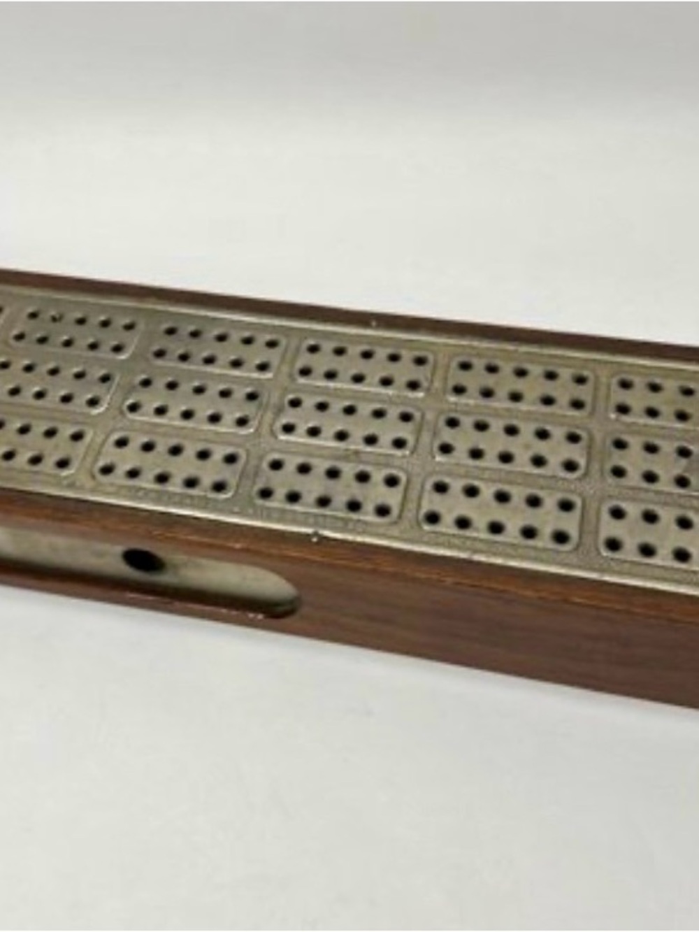 Antique 1800’s C.W. LeCount Wooden and Metal Cribbage Board Collectors item Game